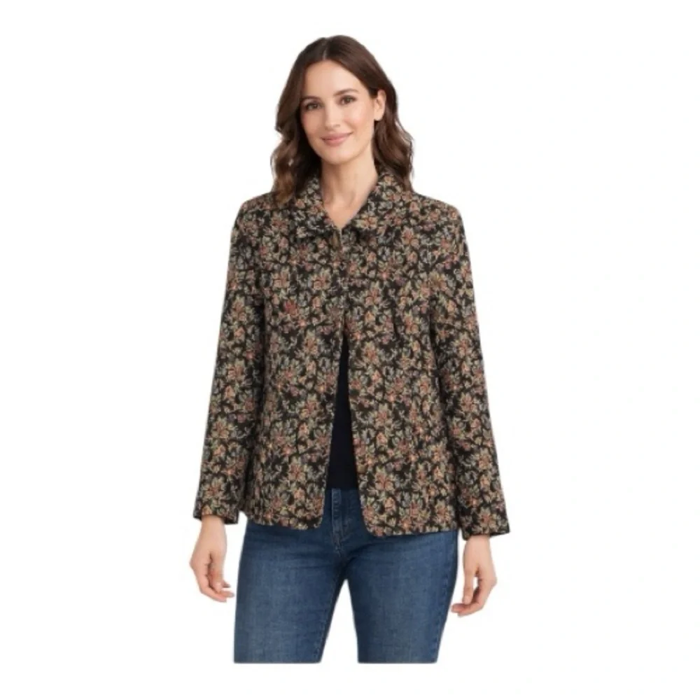 The Tog Shop Black Pinkish Floral jacket 6p